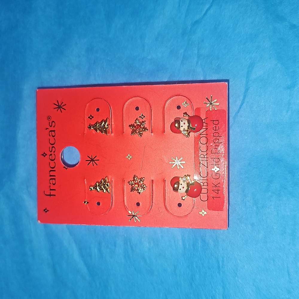 3 pair Christmas earrings